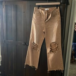 Vervet distressed mustard jeans